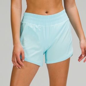 Lululemon TRACK THAT MID-RISE LINED SHORT 5" Icing Blue 20